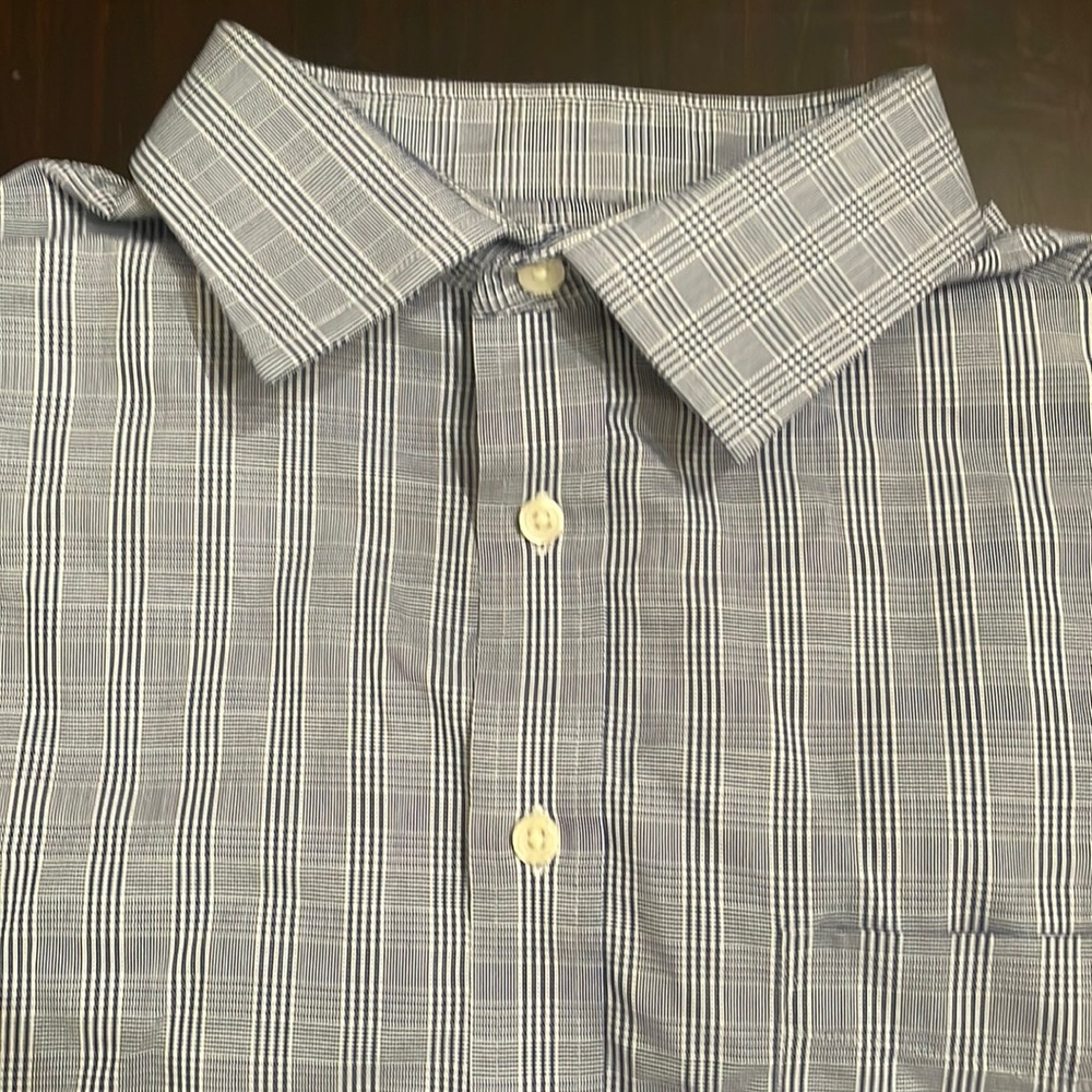 Merona blue and white button down